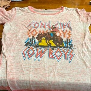 Vibrant Pink Cowboy Graphic Short Sleeve Tee